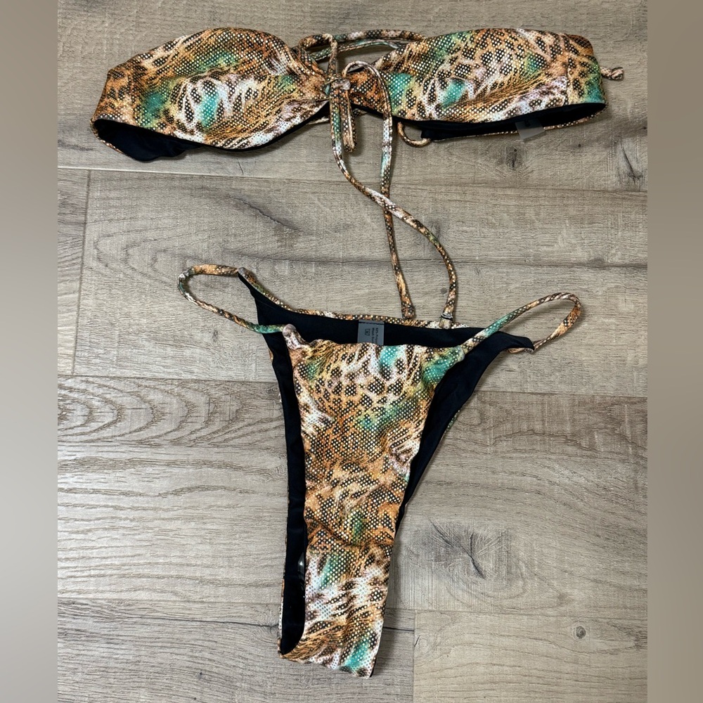 Animal Print Bikini Set with Shimmer